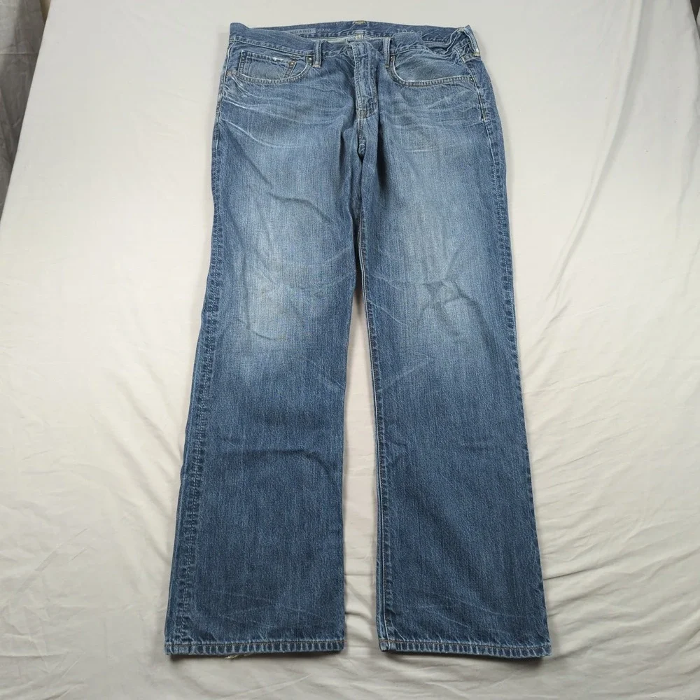Gap Jeans‎ Mens 35x32 Blue 1969 Standard Distressed Casual Preppy Faded